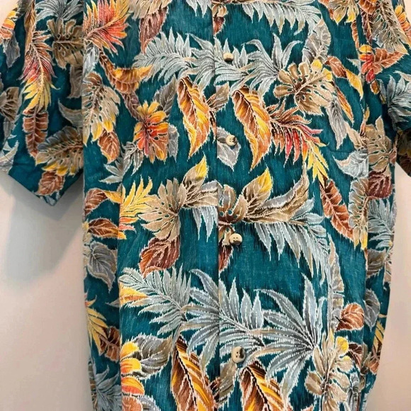 Go‎ Barefoot Men's Island Palms Reverse Aloha Shirt Size 2X - Picture 5 of 12